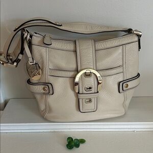 Vintage ANNE KLEIN Cream Leather Women's Bag